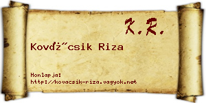 Kovácsik Riza névjegykártya